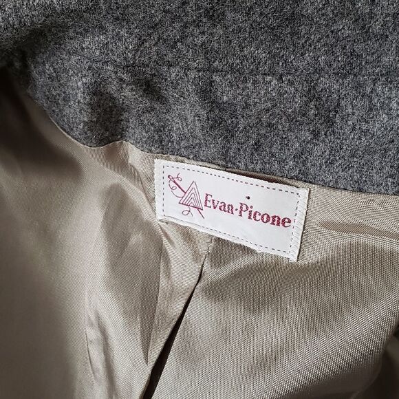 Evan Picone ILGWU 100% Wool Gray Blazer Sz 6 - Picture 15 of 17
